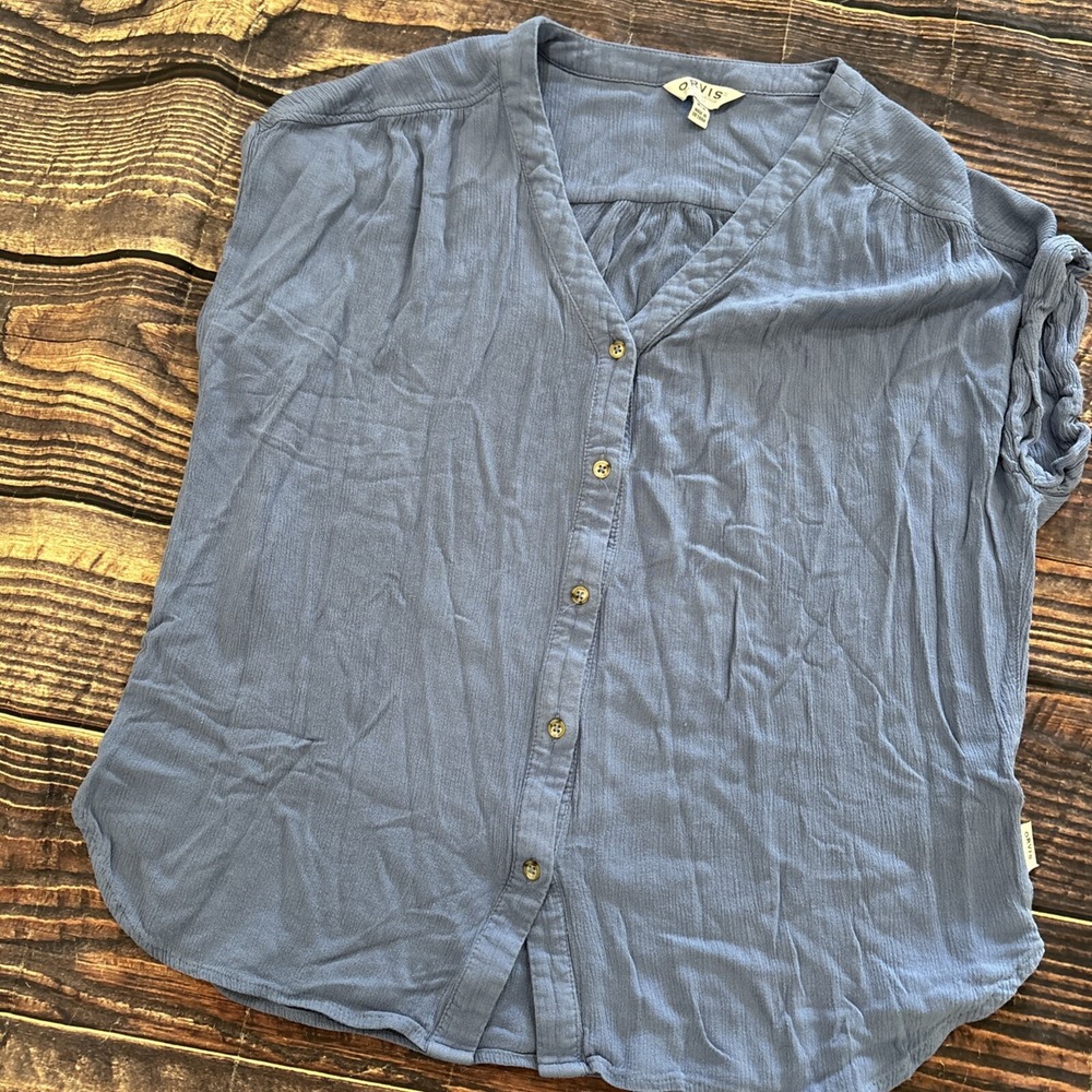 ORVIS Women's Gauzy Button Front Textured Relaxed Fit Top Size M - Picture 4 of 10